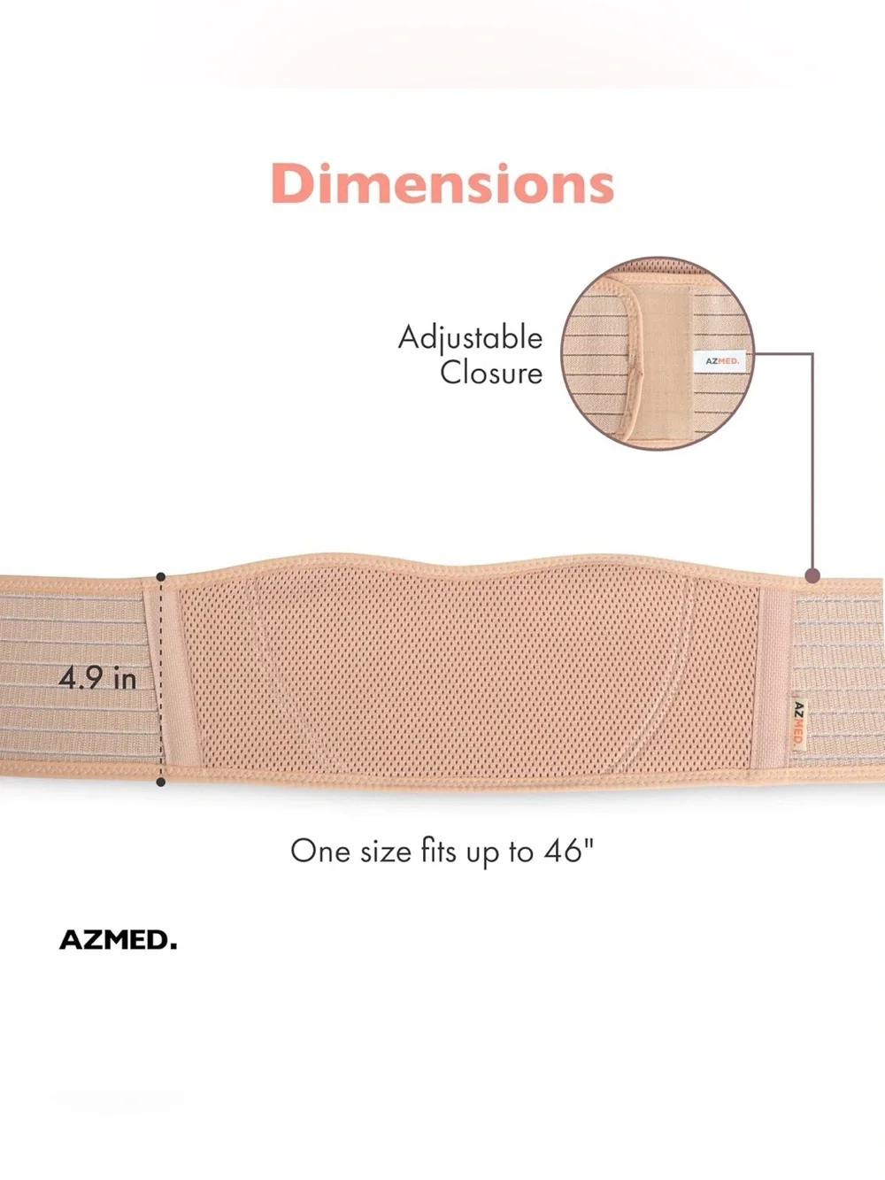 Maternity Belly Band/Binder for Pregnancy Comfort/Support - OS up to 46in, Beige